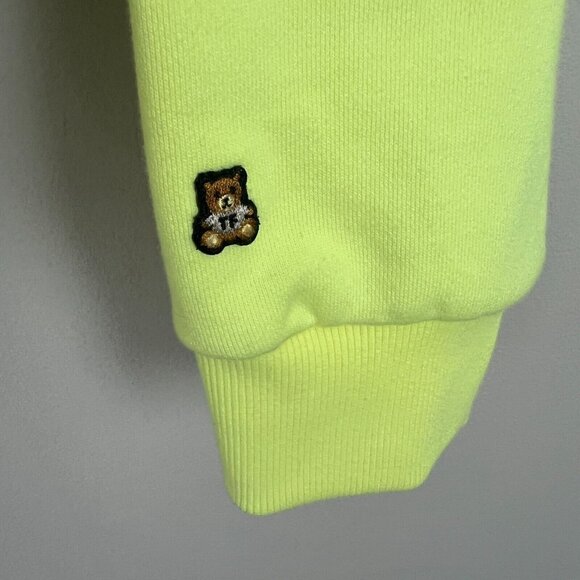 Teddy Fresh‎ Hoodie Womens XL Highlighter Neon Yellow Cropped 100% Cotton Beaded - Picture 9 of 15